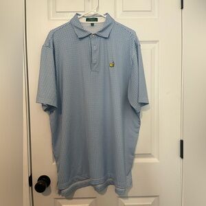 Peter Millar Blue and White Check Polo Shirt